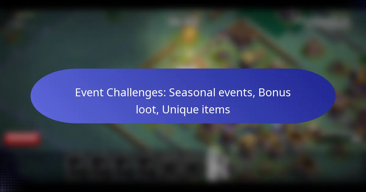 Read more about the article Event Challenges: Seasonal events, Bonus loot, Unique items
