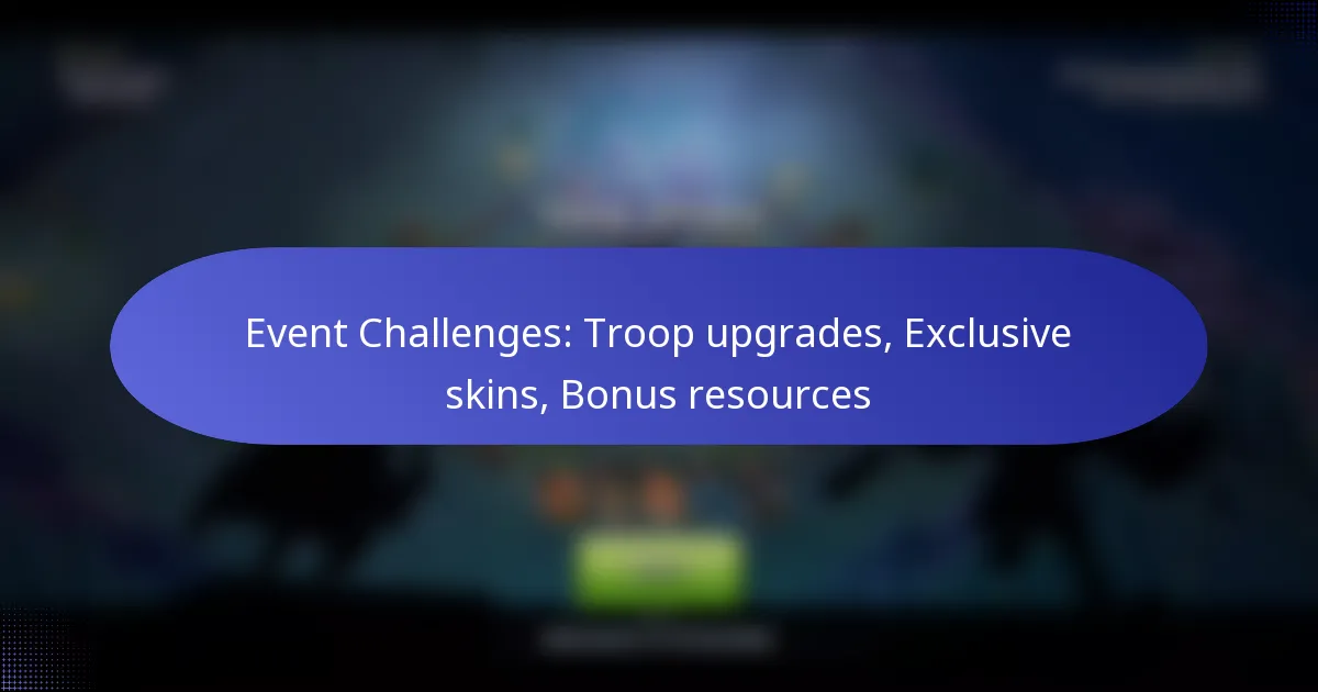 Read more about the article Event Challenges: Troop upgrades, Exclusive skins, Bonus resources
