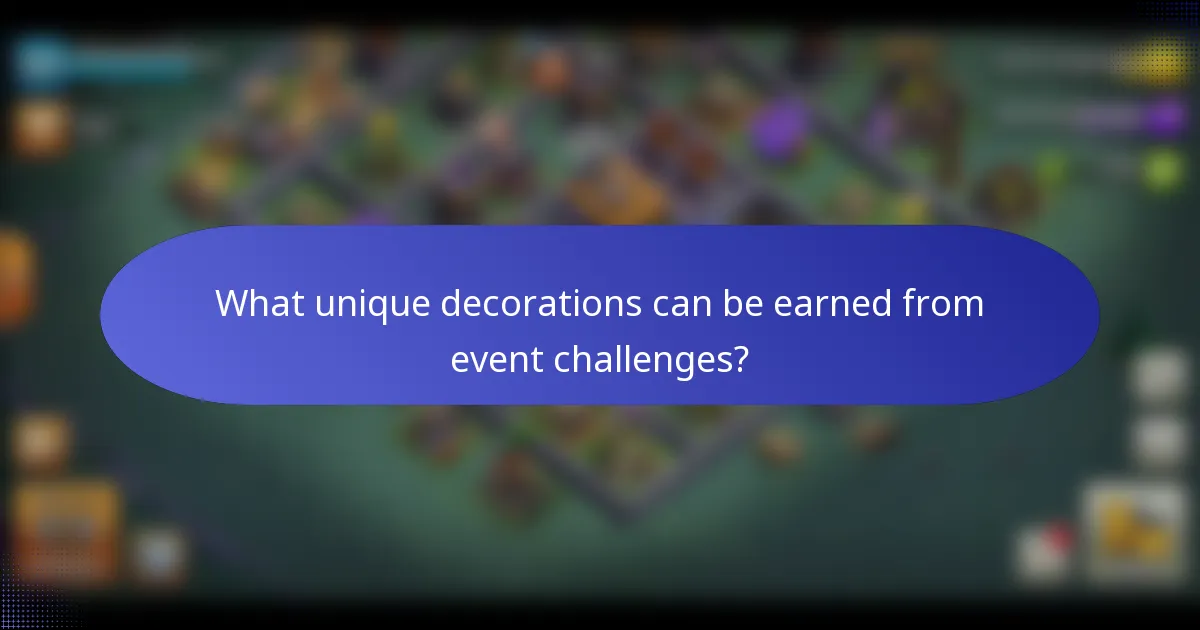 What unique decorations can be earned from event challenges?