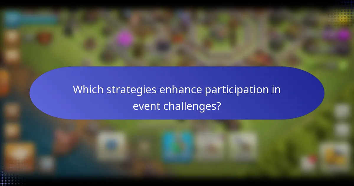 Which strategies enhance participation in event challenges?